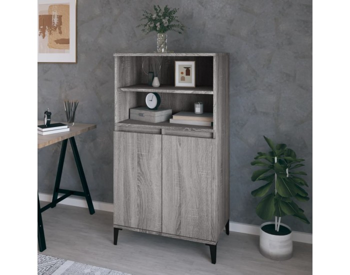 Sonata H Висок шкаф, Сив сонома, 60x36x110 см, инженерно дърво