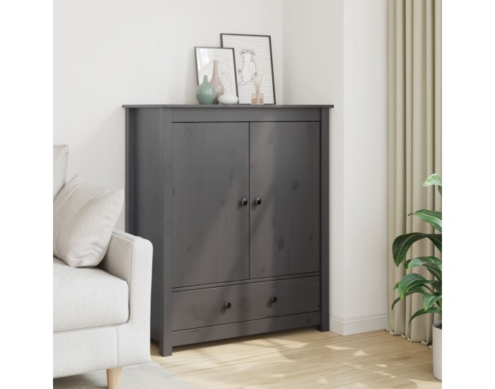 Sonata H Висок шкаф, сив, 83x41,5x100 см, бор масив