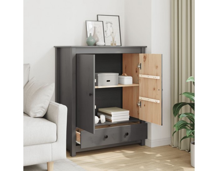 Sonata H Висок шкаф, сив, 83x41,5x100 см, бор масив