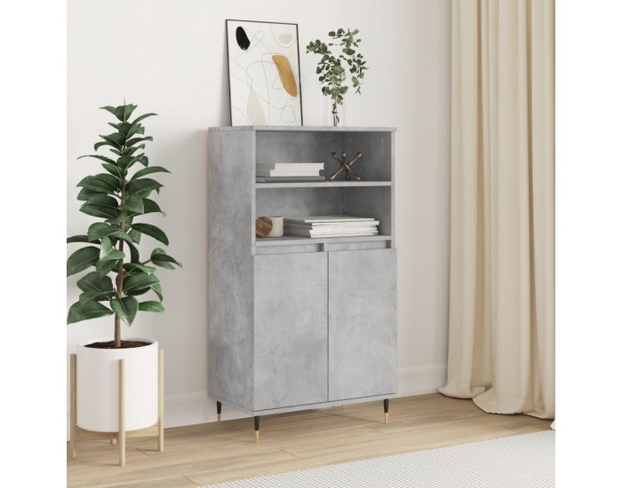 Sonata H Висок шкаф, бетонно сив, 60x36x110 см, инженерно дърво