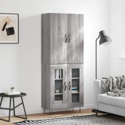 Sonata Dulap înalt, gri sonoma, 69,5x34x180 cm, lemn compozit