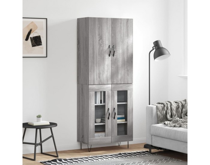 Sonata Dulap înalt, gri sonoma, 69,5x34x180 cm, lemn compozit