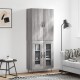 Sonata Dulap înalt, gri sonoma, 69,5x34x180 cm, lemn compozit