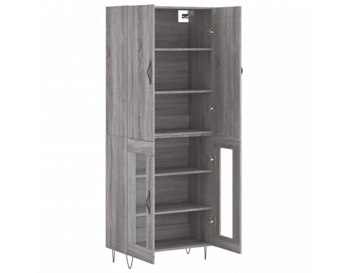 Sonata Dulap înalt, gri sonoma, 69,5x34x180 cm, lemn compozit