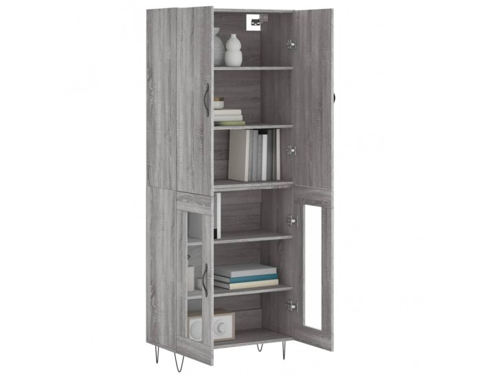 Sonata Dulap înalt, gri sonoma, 69,5x34x180 cm, lemn compozit