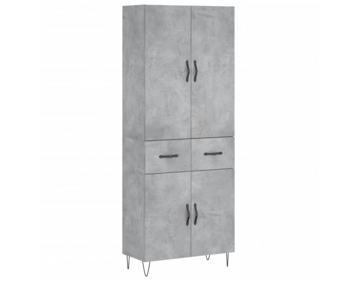 Sonata H Висок шкаф, бетонно сив, 69,5x34x180 см, инженерно дърво