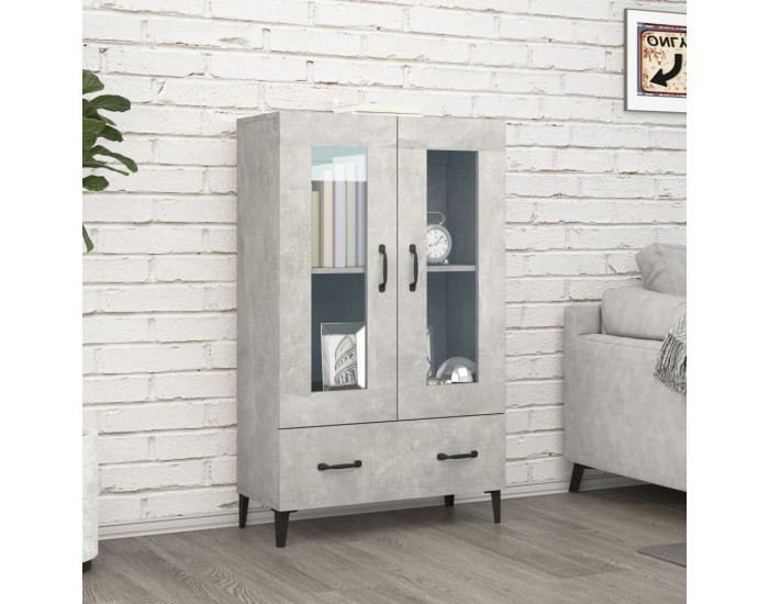 Sonata H Висок шкаф, бетонно сив, 70x31x115 см, инженерно дърво