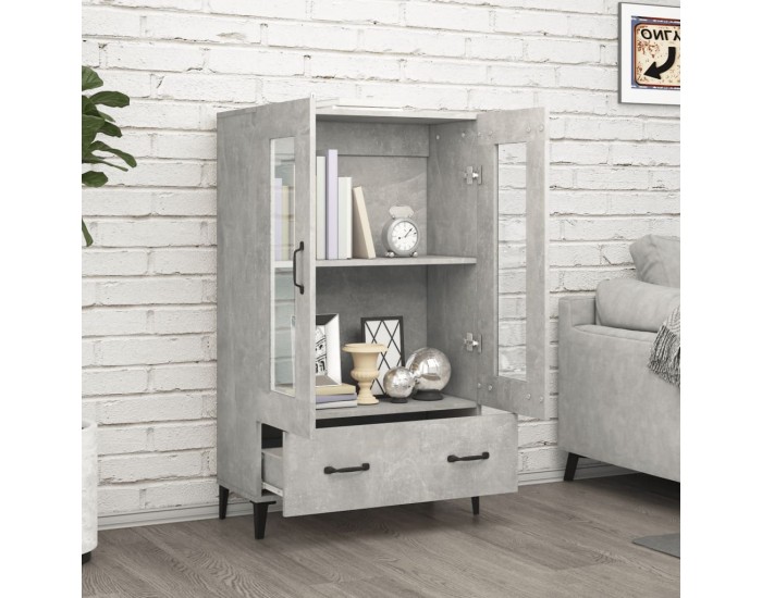 Sonata H Висок шкаф, бетонно сив, 70x31x115 см, инженерно дърво