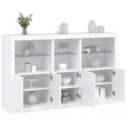 Sonata H Сайдборд с LED светлини, бял, 162x37x100 см - Corpuri, vitrine, biblioteci modulare