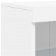 Sonata H Сайдборд с LED светлини, бял, 181,5x37x100 см