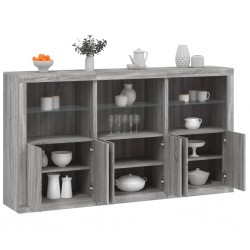 Sonata H Сайдборд с LED светлини, сив сонома, 181,5x37x100 см - Corpuri, vitrine, biblioteci modulare