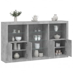Sonata H Сайдборд с LED светлини, бетонно сив, 181,5x37x100 см - Corpuri, vitrine, biblioteci modulare