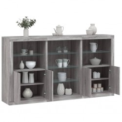 Sonata H Сайдборд с LED светлини, сив сонома, 181,5x37x100 см - Corpuri, vitrine, biblioteci modulare