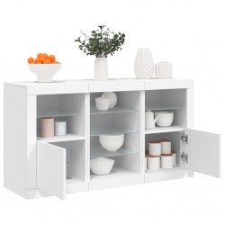 Sonata H Сайдборд с LED светлини, бял, 123x37x67 см - Corpuri, vitrine, biblioteci modulare