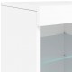 Sonata H Сайдборд с LED светлини, бял, 123x37x67 см