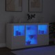 Sonata H Сайдборд с LED светлини, бял, 123x37x67 см