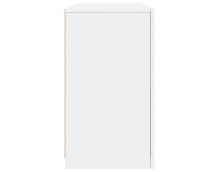 Sonata H Сайдборд с LED светлини, бял, 123x37x67 см
