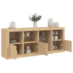 Sonata H Сайдборд с LED светлини, сонома дъб, 164x37x67 см - Corpuri, vitrine, biblioteci modulare