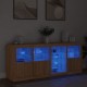Sonata H Сайдборд с LED светлини, сонома дъб, 164x37x67 см