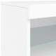 Sonata H Сайдборд с LED светлини, бял, 123x37x67 см