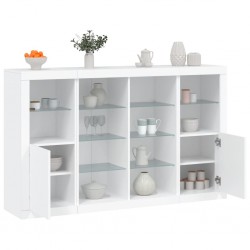 Sonata H Сайдборди с LED осветление, 3 бр, бели, инженерно дърво - Corpuri, vitrine, biblioteci modulare