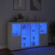 Sonata H Сайдборди с LED осветление, 3 бр, бели, инженерно дърво