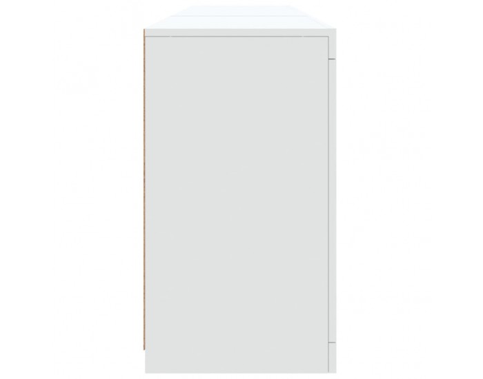 Sonata H Сайдборд с LED светлини, бял, 162x37x67 см