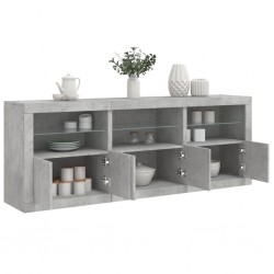 Sonata H Сайдборд с LED светлини, бетонно сив, 181,5x37x67 см - Corpuri, vitrine, biblioteci modulare