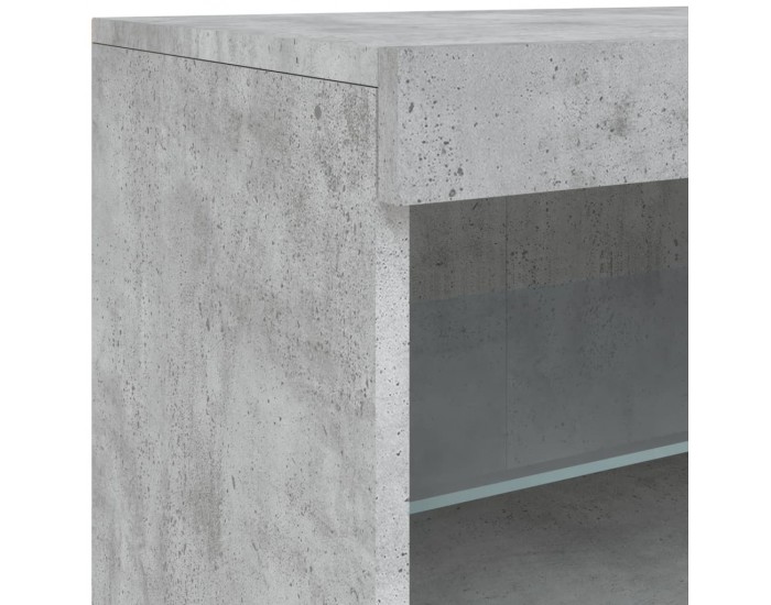 Sonata H Сайдборд с LED светлини, бетонно сив, 181,5x37x67 см