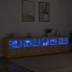 Sonata H Сайдборд с LED светлини, сонома дъб, 283x37x67 см