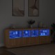 Sonata H Сайдборд с LED светлини, сонома дъб, 202x37x67 см