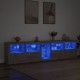 Sonata H Сайдборд с LED светлини, бетонно сив, 283x37x67 см