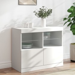 Sonata H Сайдборд с LED светлини, бял, 81x37x67 см - Corpuri, vitrine, biblioteci modulare