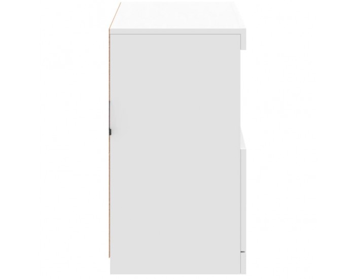 Sonata H Сайдборд с LED светлини, бял, 81x37x67 см