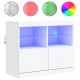Sonata H Сайдборд с LED светлини, бял, 81x37x67 см