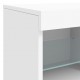 Sonata H Сайдборд с LED светлини, бял, 81x37x67 см