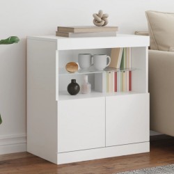 Sonata H Сайдборд с LED светлини, бял, 60x37x67 см - Corpuri, vitrine, biblioteci modulare