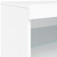 Sonata H Сайдборд с LED светлини, бял, 60x37x67 см