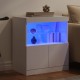 Sonata H Сайдборд с LED светлини, бял, 60x37x67 см