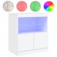 Sonata H Сайдборд с LED светлини, бял, 60x37x67 см