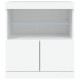 Sonata H Сайдборд с LED светлини, бял, 60x37x67 см