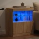Sonata H Сайдборд с LED светлини, сонома дъб, 60x37x67 см