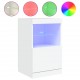Sonata H Сайдборд с LED светлини, бял, 41x37x67 см