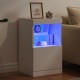 Sonata H Сайдборд с LED светлини, бял, 41x37x67 см