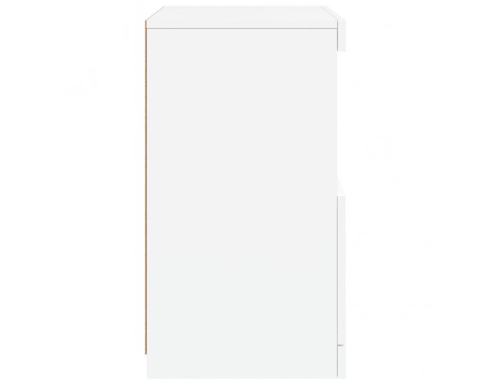 Sonata H Сайдборд с LED светлини, бял, 41x37x67 см