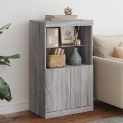Sonata H Сайдборд с LED светлини, сив сонома, 60,5x37x100 см - Corpuri, vitrine, biblioteci modulare