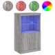 Sonata H Сайдборд с LED светлини, сив сонома, 60,5x37x100 см