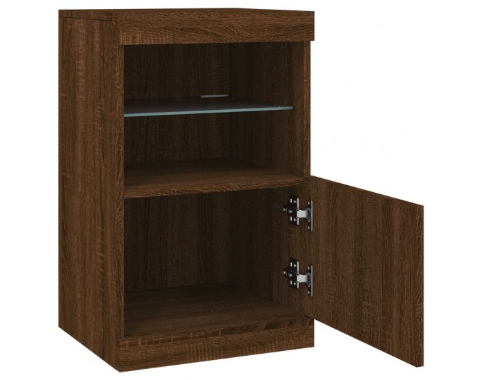 Sonata H Сайдборд с LED светлини, кафяв дъб, 41x37x67 см