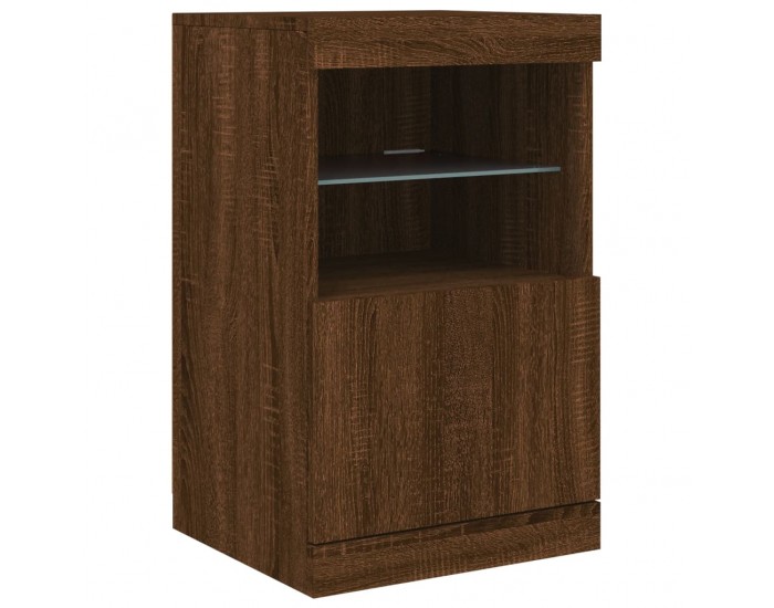 Sonata H Сайдборд с LED светлини, кафяв дъб, 41x37x67 см