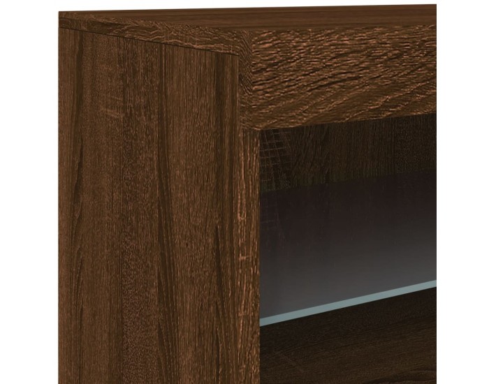 Sonata H Сайдборд с LED светлини, кафяв дъб, 41x37x67 см